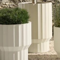 West Elm Parker Pedestal Ficonstone Indoor/Outdoor Planters