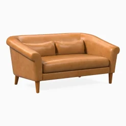 West Elm Parlor Leather Sofa (60"–82")