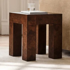 West Elm Parsons Burl Side Table (16")