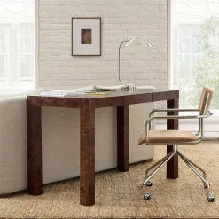 West Elm Parsons Burl Wood Desk (48")