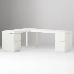 West Elm Parsons L-Shaped Desk (86") & 2 File Cabinet Set