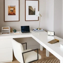 West Elm Parsons L-Shaped Desk (86") & File Cabinet Set