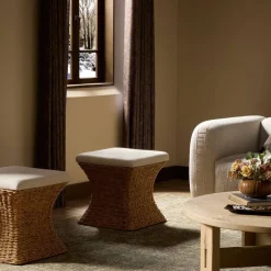 West Elm Pattaya Woven Accent Stool