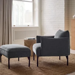 West Elm Penn Chair & Ottoman Set
