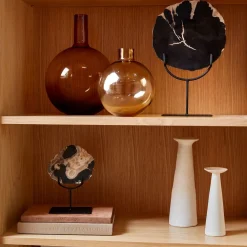 West Elm Petrified Wood Object on Stand