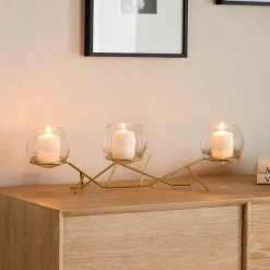 West Elm 3-Piece Glass Globe Candleholder