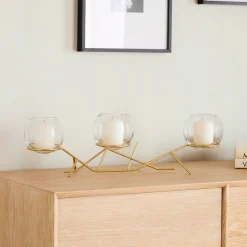 West Elm 3-Piece Glass Globe Candleholder