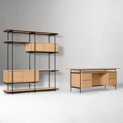 West Elm Pierce Executive Desk (72") & Extra Wide Storage Shelf Set (72")