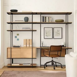 West Elm Pierce Wall Desk (50") & Narrow Storage Shelf (42") Set