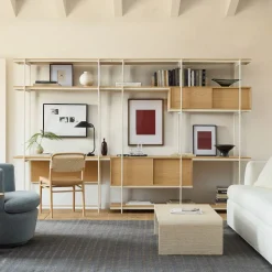 West Elm Pierce Wall Desk w/ Extra Wide Shelf Unit (122")