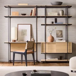 West Elm Pierce Wall Desk w/ Narrow Storage Shelf Unit (92"–134")