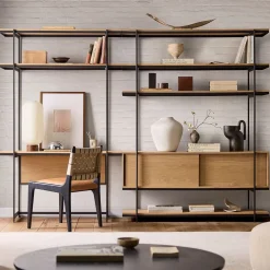 West Elm Pierce Wall Desk w/ Wide Shelf Unit (110")