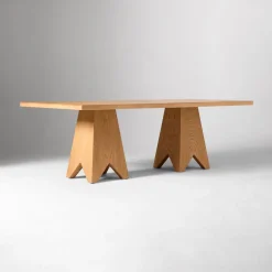 West Elm Pierce & Ward Burl Wood Dining Table & Chairs Set