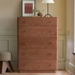 West Elm Pierce & Ward Burl Wood 5-Drawer Dresser (36")