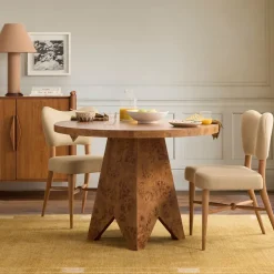 West Elm Pierce & Ward Burl Wood Round Bistro Table (42")