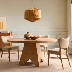West Elm Pierce & Ward Burl Wood Round Dining Table (60")