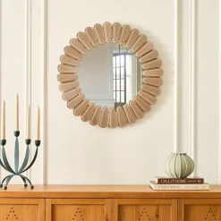 West Elm Pierce & Ward Faceted Round Wall Mirror