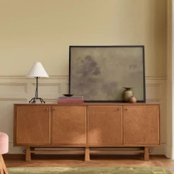 West Elm Pierce & Ward Leather Front Media Console (72")