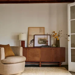 West Elm Pierce & Ward Leather Front Media Console (72")