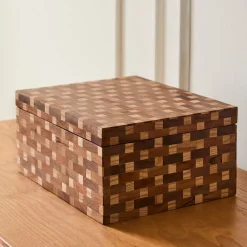 West Elm Pierce & Ward Marquetry Wood Decorative Box