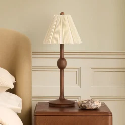 West Elm Pierce & Ward Ribbed Wood Table Lamp (20")