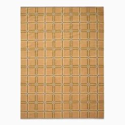West Elm Pierce & Ward Windowpane Check Handwoven Wool Rug