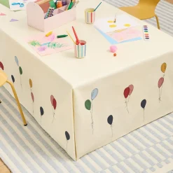 Kids West Elm Pink Chicken Balloons Wipeable Tablecloth