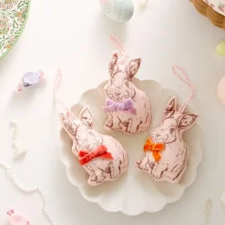 Kids West Elm Pink Chicken Bunnies Ornaments (Set of 3)