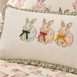 Kids West Elm Pink Chicken Bunny Lumbar Pillow Cover