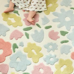 Kids West Elm Pink Chicken Ditsy Floral Rug