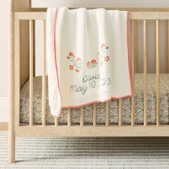 Kids West Elm Pink Chicken Floral Baby Blanket