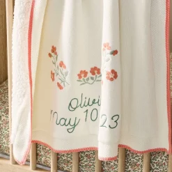 Kids West Elm Pink Chicken Floral Baby Blanket
