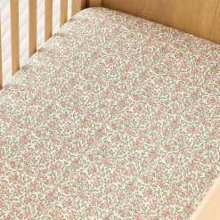 Kids West Elm Pink Chicken Floral Crib Fitted Sheet