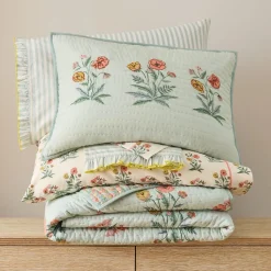 Kids West Elm Pink Chicken Floral & Stripes Bedding Collection