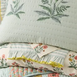 Kids West Elm Pink Chicken Floral & Stripes Bedding Collection