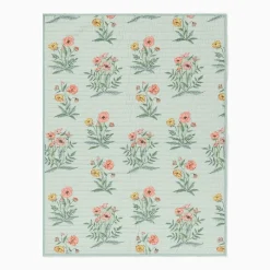 Kids West Elm Pink Chicken Poppy Floral Baby Quilt