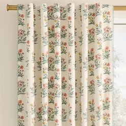 Kids West Elm Pink Chicken Poppy Floral Blackout Curtain