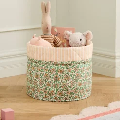Kids West Elm Pink Chicken Quilted Floral Bin