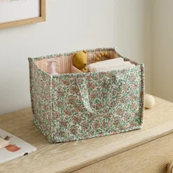 Kids West Elm Pink Chicken Quilted Floral Diaper Caddy