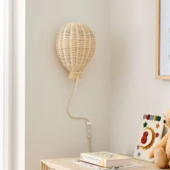 Kids West Elm Pink Chicken Rattan Balloon Sconce (11")