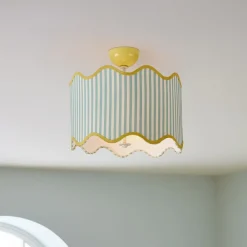 Kids West Elm Pink Chicken Stripe Flush Mount (18")