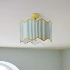 Kids West Elm Pink Chicken Stripe Flush Mount (18")