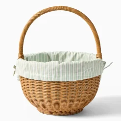 Kids West Elm Pink Chicken Woven Easter Basket w/ Liner