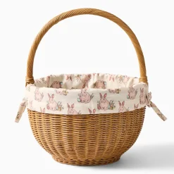 Kids West Elm Pink Chicken Woven Easter Basket w/ Liner