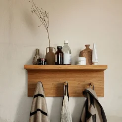 West Elm Place Oak Shelf w/ Hooks