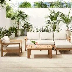West Elm Playa Outdoor Reversible Sectional (92"), Lounge Chair & Coffee Table Set