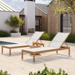 West Elm Playa Outdoor Textilene Stacking Chaise Lounge (Set of 2)