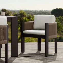 West Elm Porto Aluminum Outdoor Dining Arm Chair