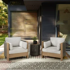 West Elm Porto Outdoor Lounge Chairs & Side Table Set