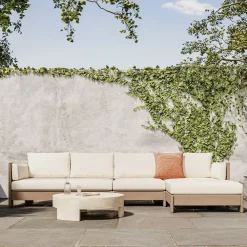 West Elm Porto Outdoor 3-Piece Chaise Sectional (134")
